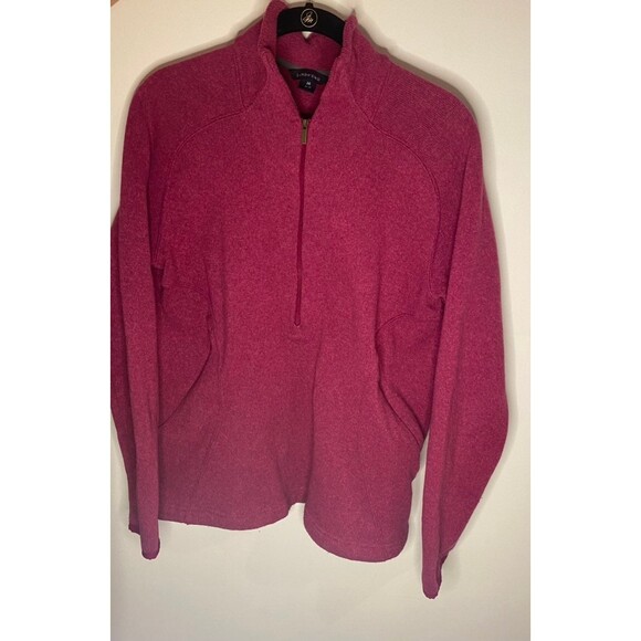 Lands End 1/4 Zip Piull Over Sweater Medium 10 12 Pink - Picture 1 of 4